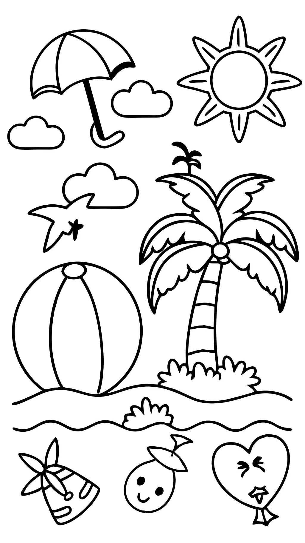 beach coloring pages for preschoolers